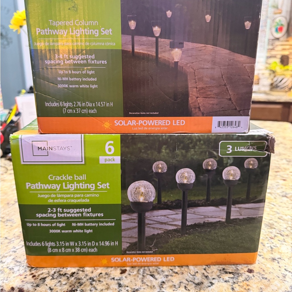 Mainstays Black and Clear Solar Pathway Light Set (6-Pack)